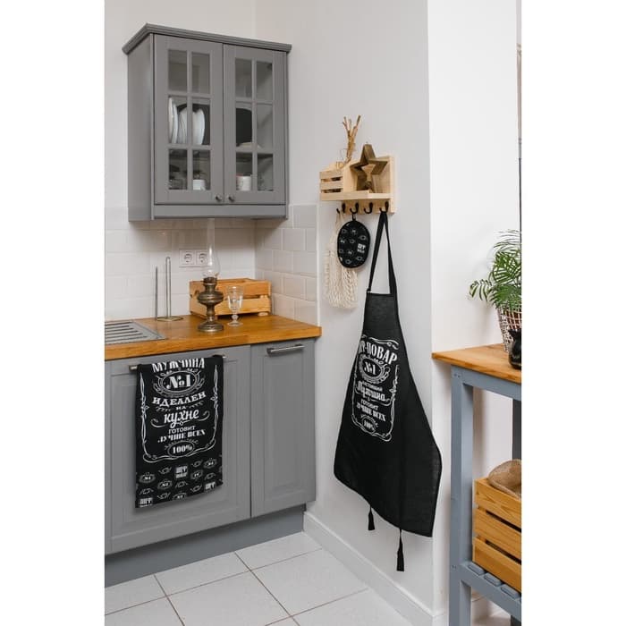 Кухонное полотенце «Доляна. Шеф-повар №1», 35×60 см, 100% хлопок, рогожка