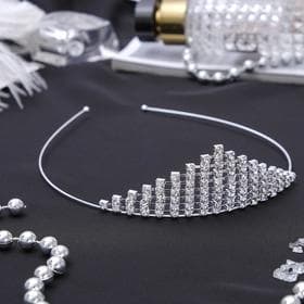 Диадема для волос «Россыпь», корона, 3.5 см, серебро