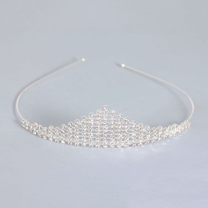 Диадема для волос «Россыпь», корона, 3.5 см, серебро