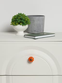Ручка-кнопка PEONY Ceramics 001, керамическая, оранжевая