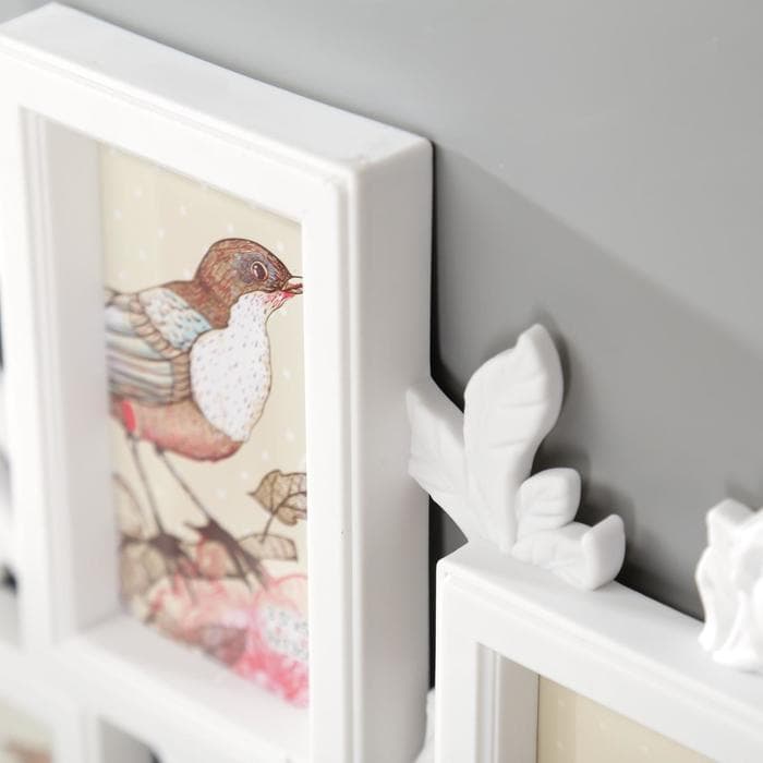 Фоторамка - коллаж на 7 фото 10×10 см, 9×13 см «Розовый сад», белая, 43.5×39 см