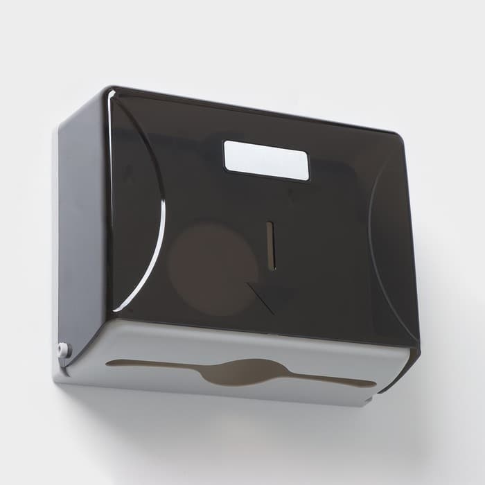 Диспенсер для бумажных полотенец в листах, пластиковый, чёрный