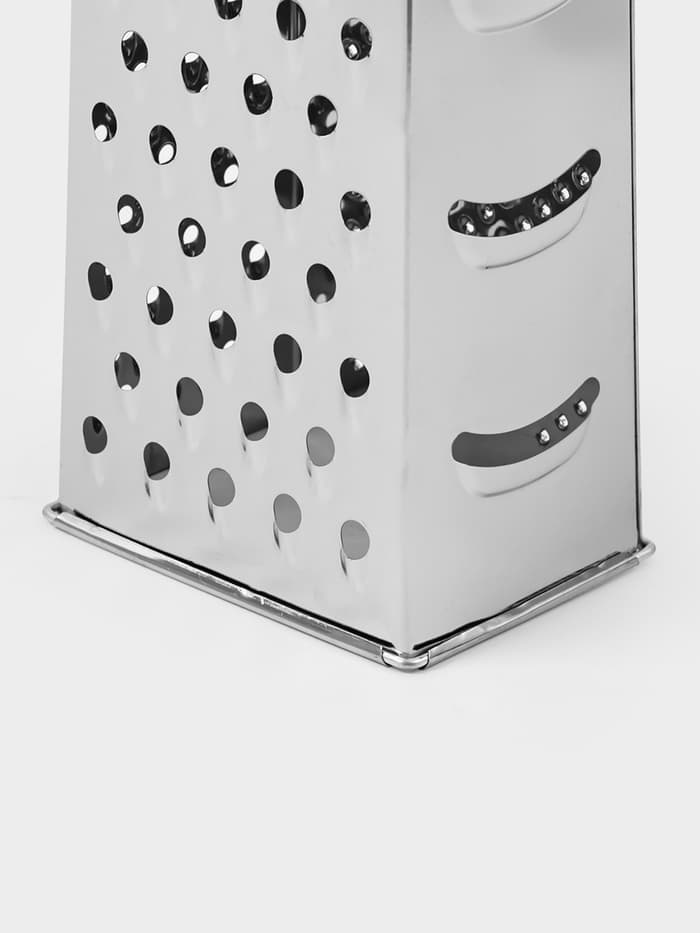 Тёрка четырёхгранная Доляна «Металлик», 10×7.5×23.5 см, цвет хромированный