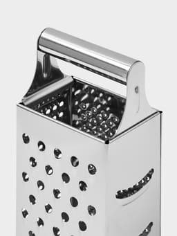 Тёрка четырёхгранная Доляна «Металлик», 10×7.5×23.5 см, цвет хромированный