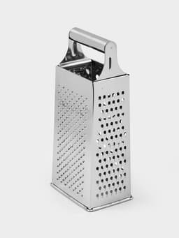 Тёрка четырёхгранная Доляна «Металлик», 10×7.5×23.5 см, цвет хромированный