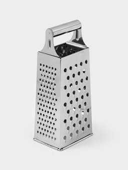 Тёрка четырёхгранная Доляна «Металлик», 10×7.5×23.5 см, цвет хромированный