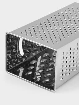 Тёрка четырёхгранная Доляна «Металлик», 10×7.5×23.5 см, цвет хромированный