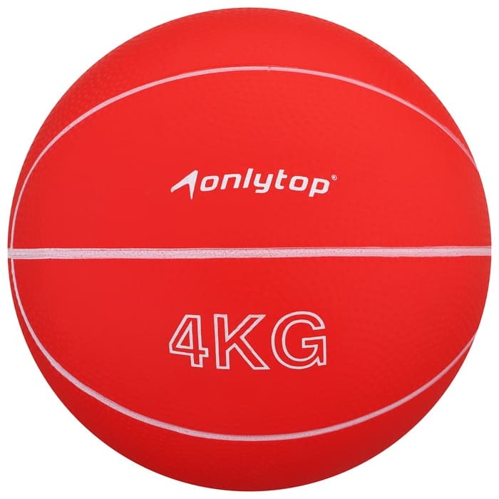Медицинбол ONLYTOP, 4 кг, красный