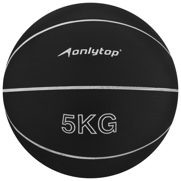 Медицинбол ONLYTOP, 5 кг, чёрный