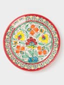 Ляган узбекский Риштанская Керамика «Турецкий узор», d=24.5 см, красный