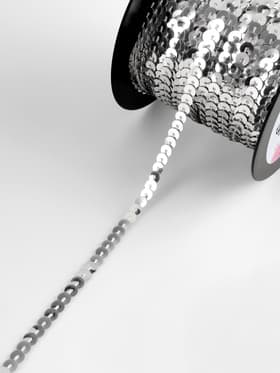 Пайетки на нити, 6 мм, 91 ± 1 м, цвет серебряный №1