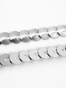 Пайетки на нити, 6 мм, 91 ± 1 м, цвет серебряный №1