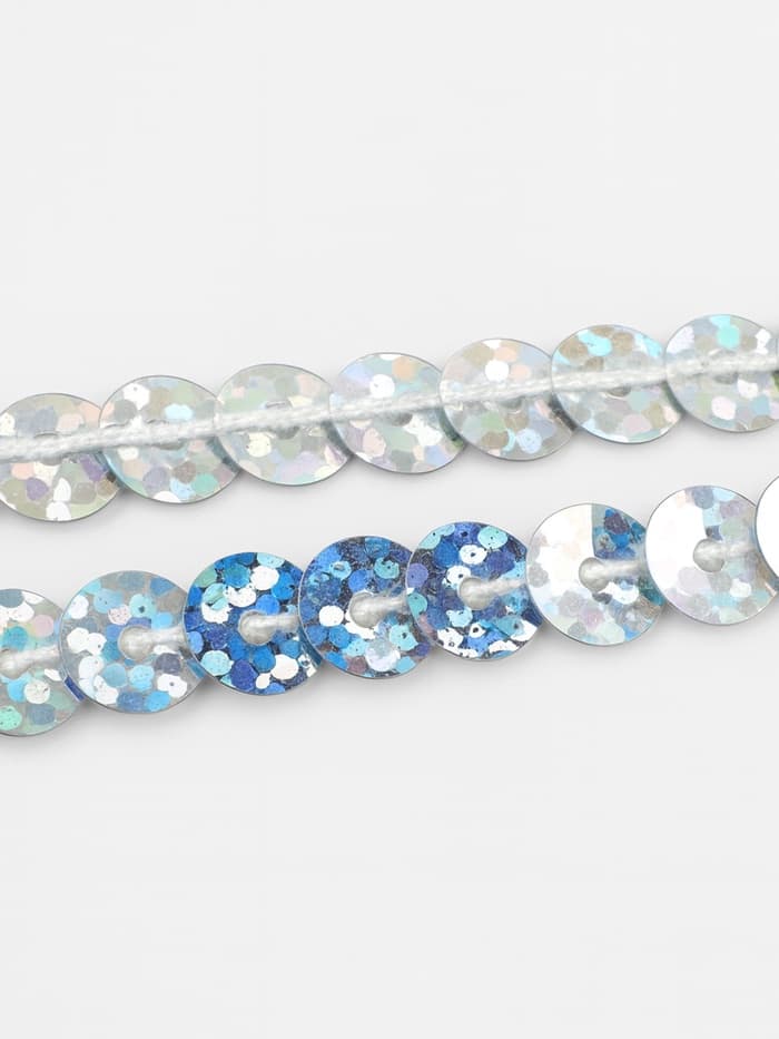 Пайетки на нити, голография, 6 мм, 91±1 м, цвет серебряный