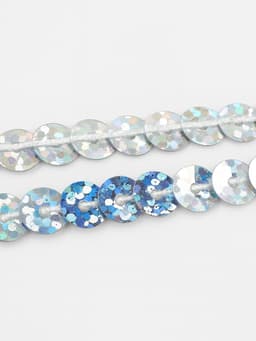 Пайетки на нити, голография, 6 мм, 91±1 м, цвет серебряный