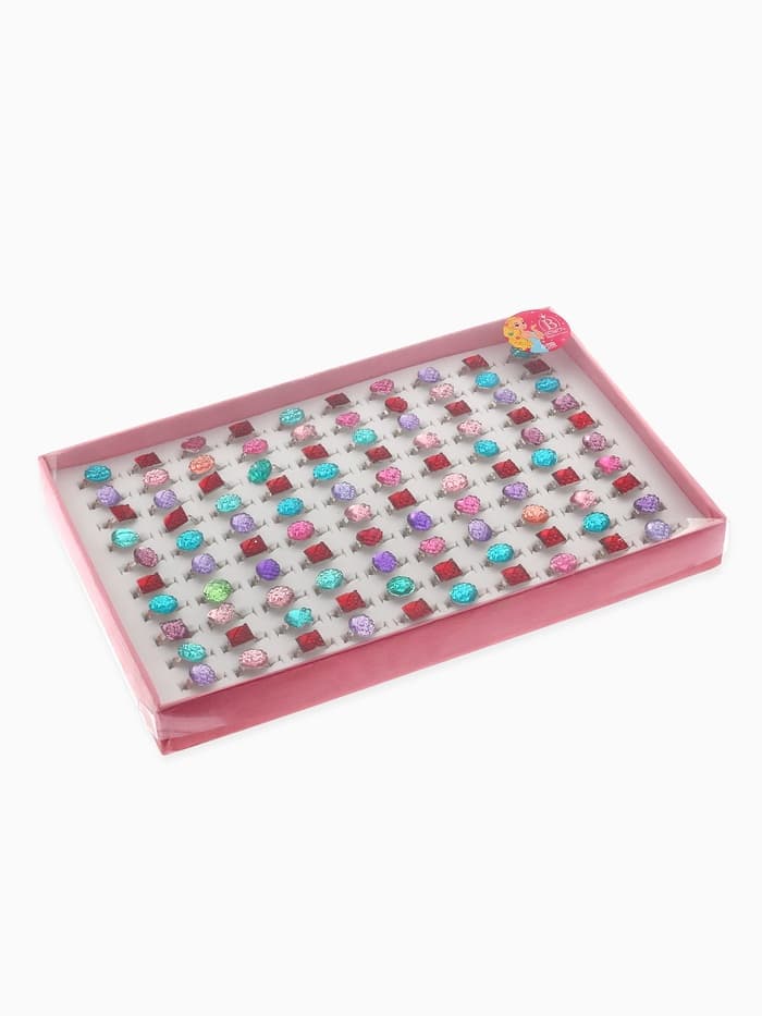 Кольцо «Выбражулька. Яркая геометрия», фасовка 100 шт. цвет МИКС, форма МИКС, безразмерное