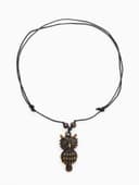 Кулон на шнурке «Филин», коричнево-чёрный на чёрном шнурке, 80 см