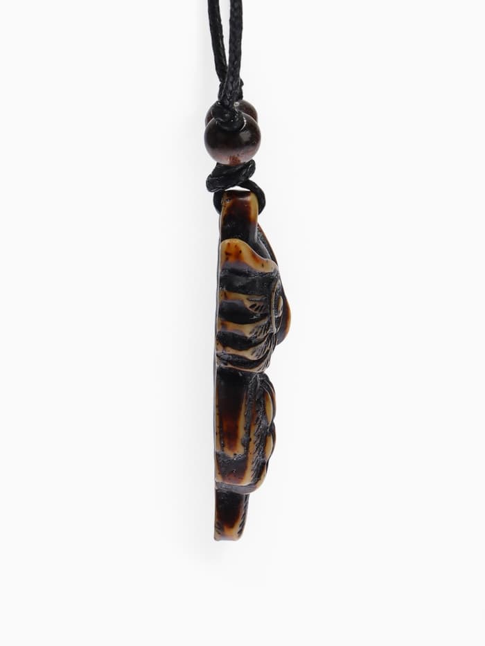 Кулон на шнурке «Филин», коричнево-чёрный на чёрном шнурке, 80 см