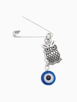 Булавка-оберег «Удачи на дороге», 6 см, синяя в серебре