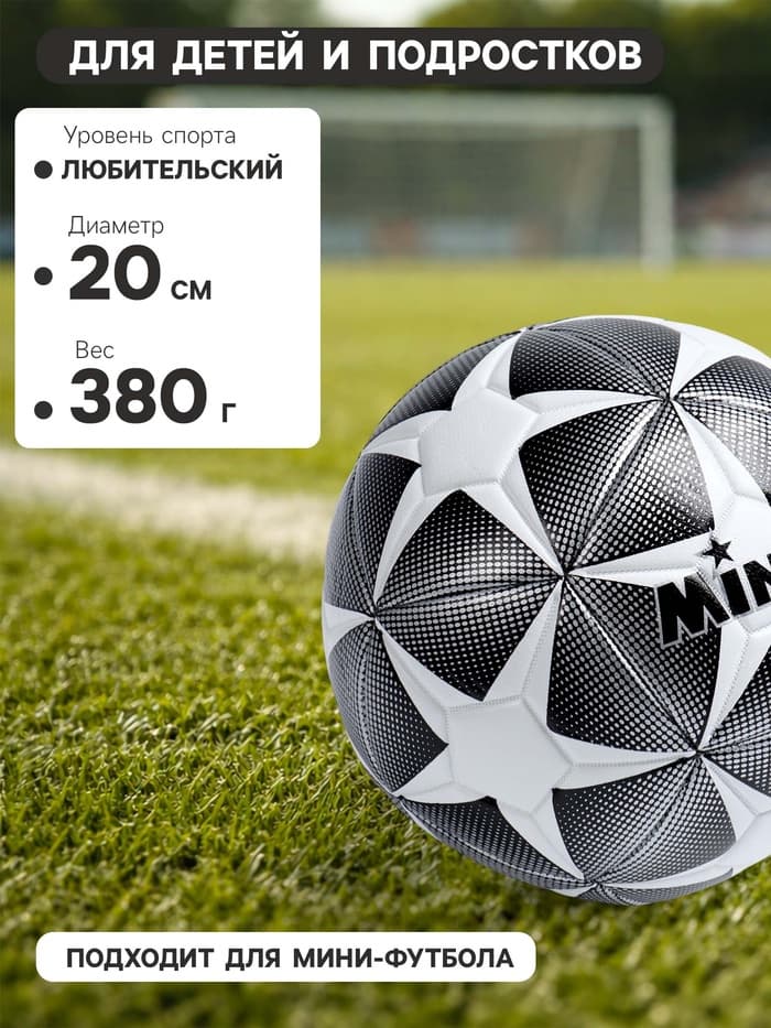 Футбольный мяч MINSA, машинная сшивка, 12 панелей, размер 4, TPE