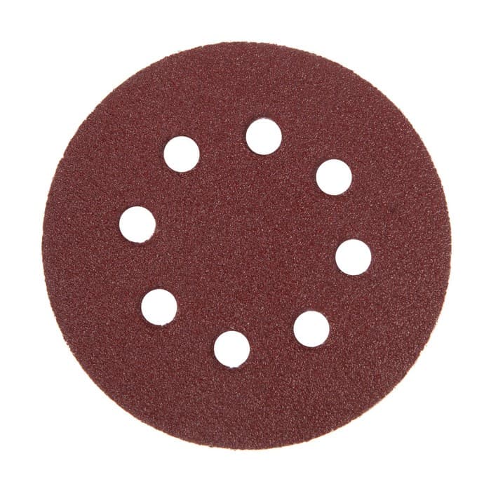 Круг абразивный шлифовальный под «липучку» ТУНДРА, перфорированный, 125 мм, Р40, 10 шт.