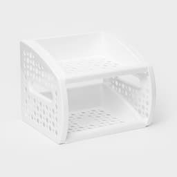 Этажерка кухонная настольная 2-х секционная Альтернатива, пластик, 25×21×20 см, белая