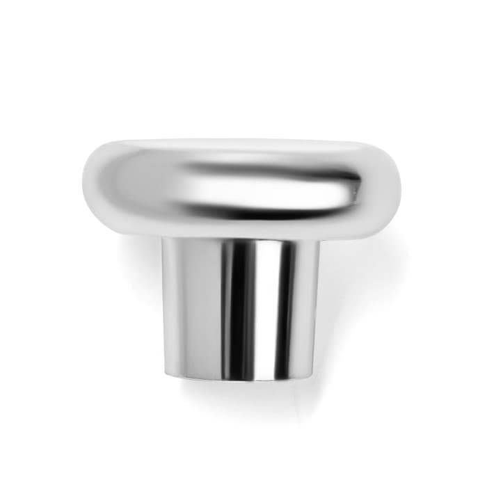 Ручка-кнопка ТУНДРА РК101, цвет хром с белой вставкой