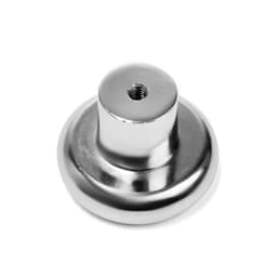 Ручка-кнопка ТУНДРА РК101, цвет хром с белой вставкой