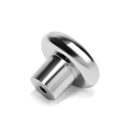 Ручка-кнопка ТУНДРА РК101, цвет хром с белой вставкой