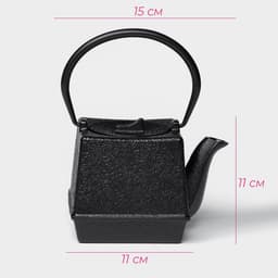 Чайник Доляна «Бокей. Этно», 700 мл, с ситом, с эмалированным покрытием, индукция, чугун, чёрный