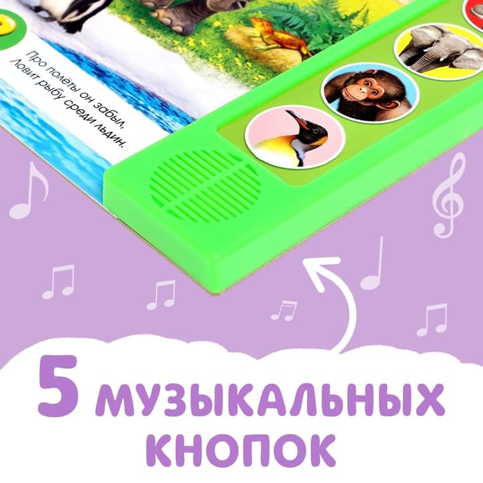 Музыкальная книга «Приходите в зоопарк», 10 стр.