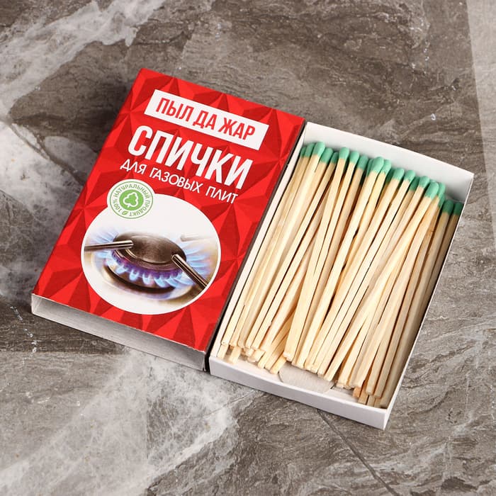 Спички для газовых плит наполнением 40 шт., цвет МИКС