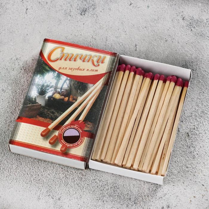 Спички для газовых плит наполнением 40 шт., цвет МИКС