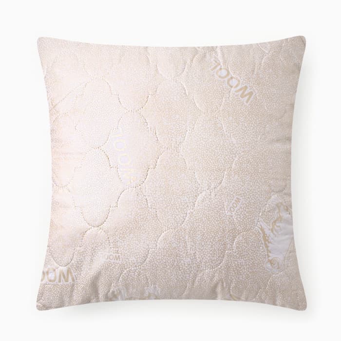 Подушка стёганная 70×70 см, овечья шерсть, ткань глосс-сатин, пэ100%