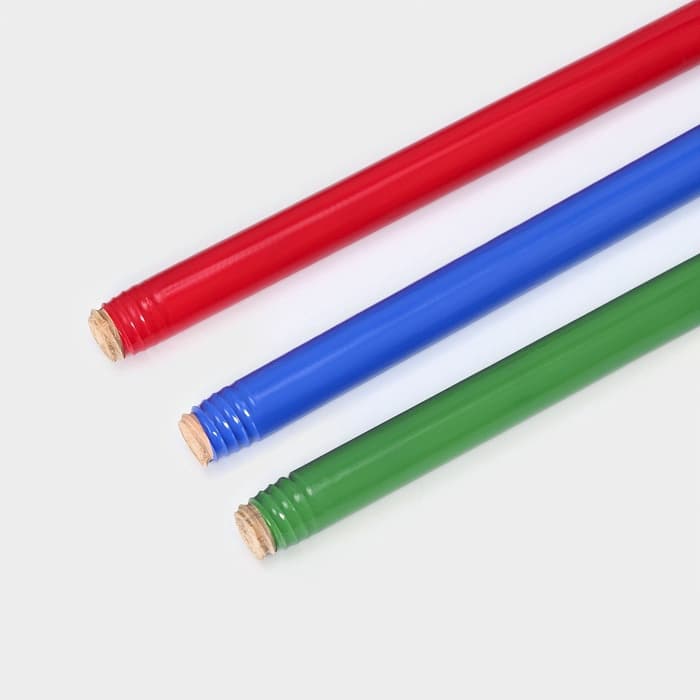 Черенок деревянный в ПВХ оплетке Доляна, 121×2.2 см, МИКС