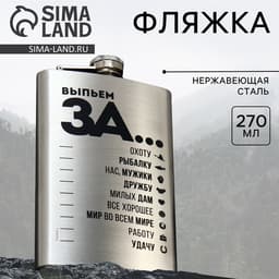 Фляжка «Выпьем за...», 270 мл, серебристая