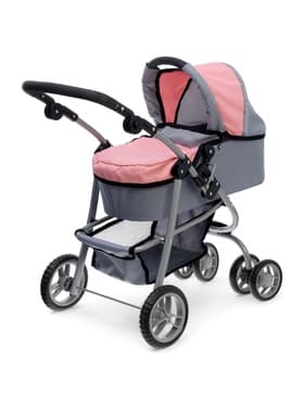 Коляска для кукол зима-лето 2 в 1, регулирует ручка, металлический каркас