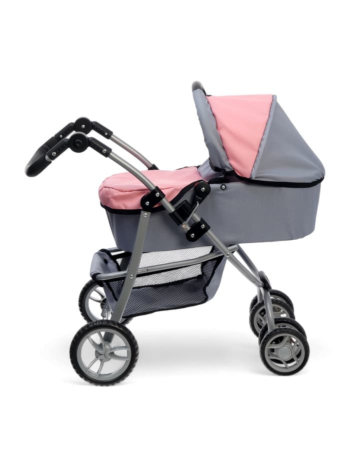Коляска для кукол зима-лето 2 в 1, регулирует ручка, металлический каркас