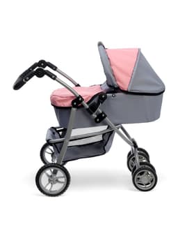 Коляска для кукол зима-лето 2 в 1, регулирует ручка, металлический каркас