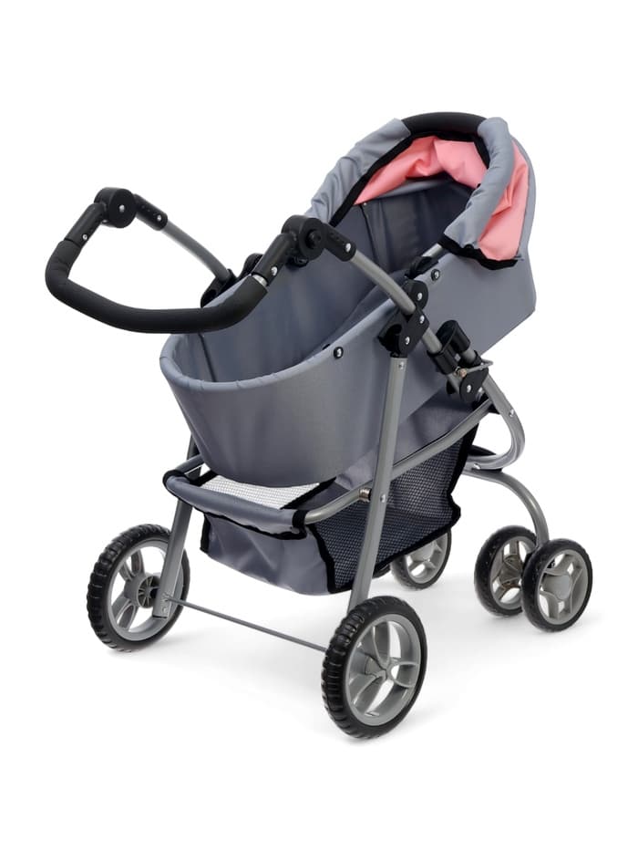 Коляска для кукол зима-лето 2 в 1, регулирует ручка, металлический каркас