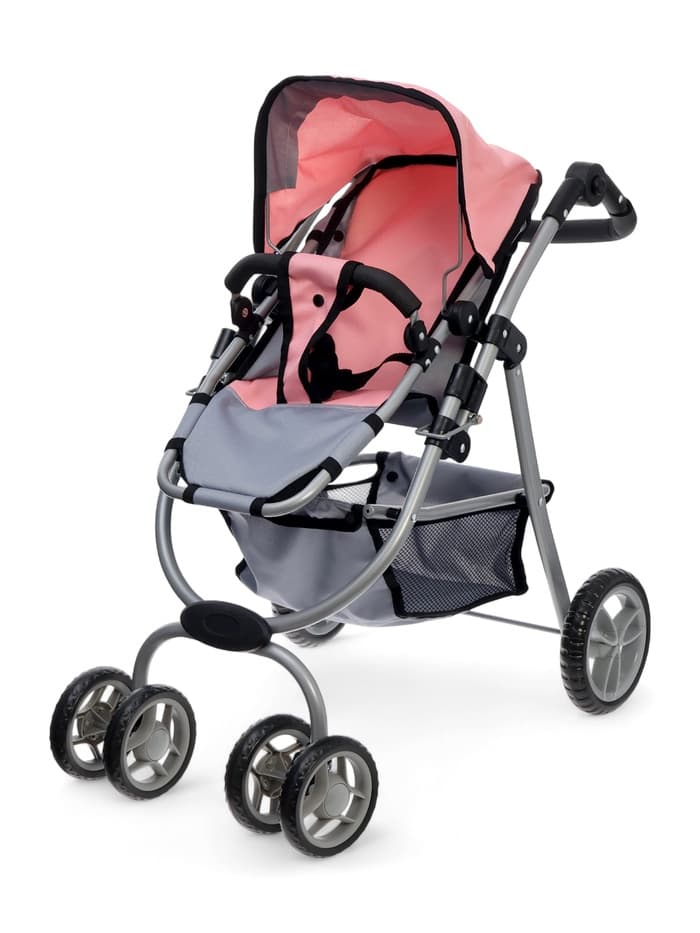 Коляска для кукол зима-лето 2 в 1, регулирует ручка, металлический каркас