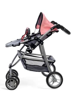 Коляска для кукол зима-лето 2 в 1, регулирует ручка, металлический каркас