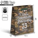 Пакет подарочный ламинированный, упаковка, «С 23 февраля», S 12×15×5.5 см