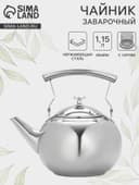Заварочный чайник «Жуан», 1.15 л, металлическое сито, нержавеющая сталь, хромированный