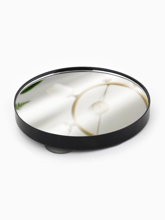 Зеркало макияжное, увеличение ×10, на присосках, d=9 см, чёрное