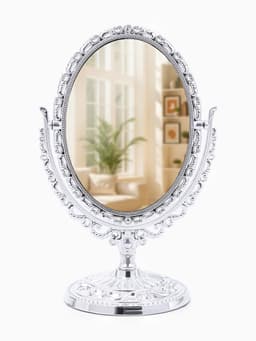 Зеркало декоративное, с увеличением х2, двустороннее, 13×20 см, (9×12 см), цвет серебряный