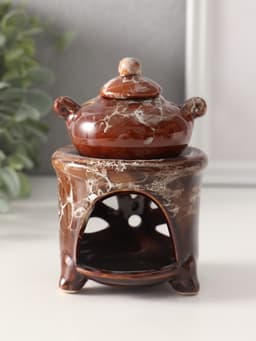 Аромалампа для эфирных масел «Чайник на колонне», под мрамор, 12×8.5×8.5 см, МИКС