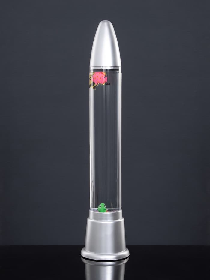 Лава - лампа RISALUX «Ракета-аквариум», подсветка, RGB, от сети 220 В, серебристая, 10×10×60 см