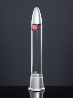 Лава - лампа RISALUX «Ракета-аквариум», подсветка, RGB, от сети 220 В, серебристая, 10×10×60 см