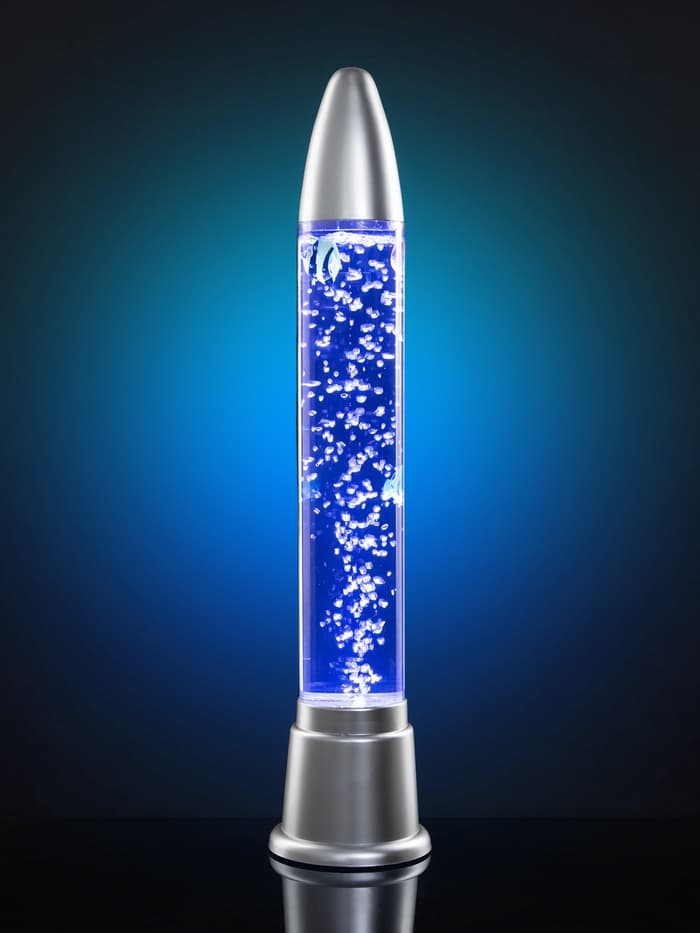 Лава - лампа RISALUX «Ракета-аквариум», подсветка, RGB, от сети 220 В, серебристая, 10×10×60 см