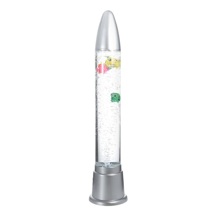Лава - лампа RISALUX «Ракета-аквариум», подсветка, RGB, от сети 220 В, серебристая, 10×10×60 см